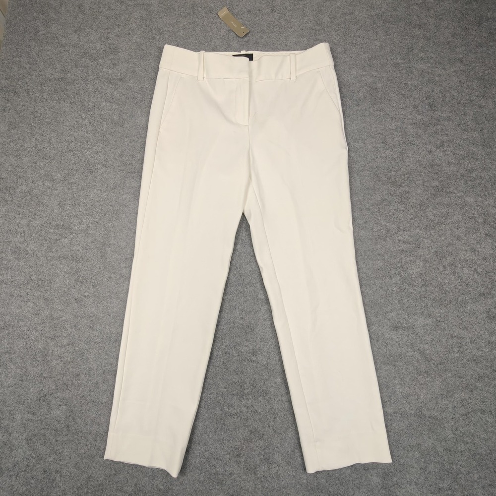 J Crew 365 Cameron Pants Womens 6P White Twill Slim Ankle Dress Stretch Career